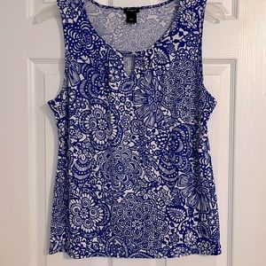 Ann Taylor - L - Sleeveless Cobalt Blue and Winter White